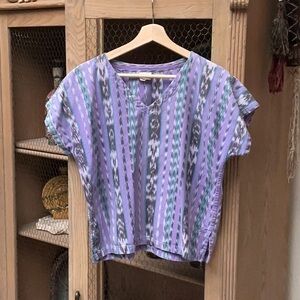 Vintage Piramide Imports Ikat Short Sleeve Top